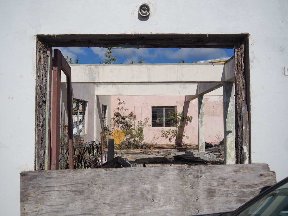 a car is parked in front of a house