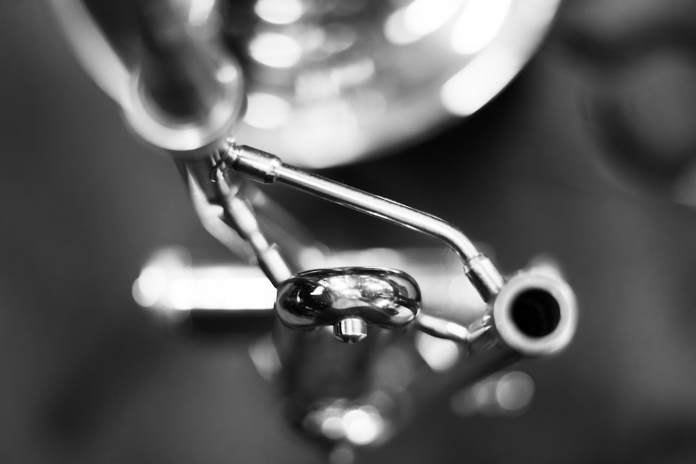 a close up of a metal object on a table