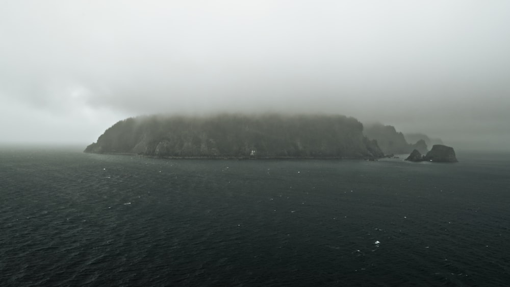 an island in the middle of a body of water