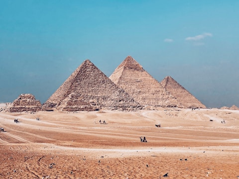 the pyramids of giza are in the desert