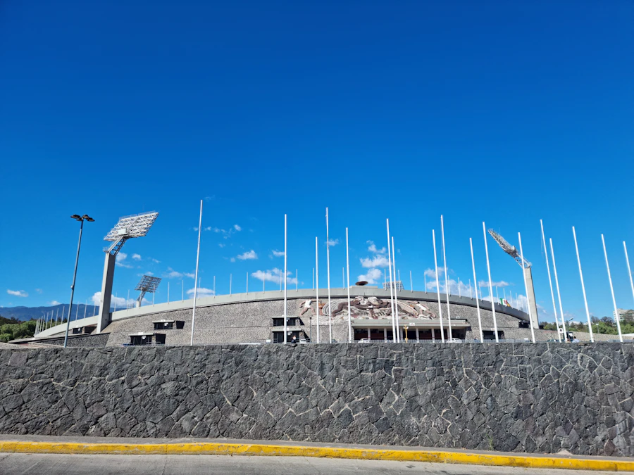 Aerial view of the Estadio Azteca stadium in Mexico City