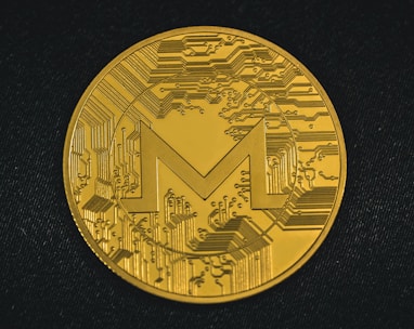 a close up of a gold coin