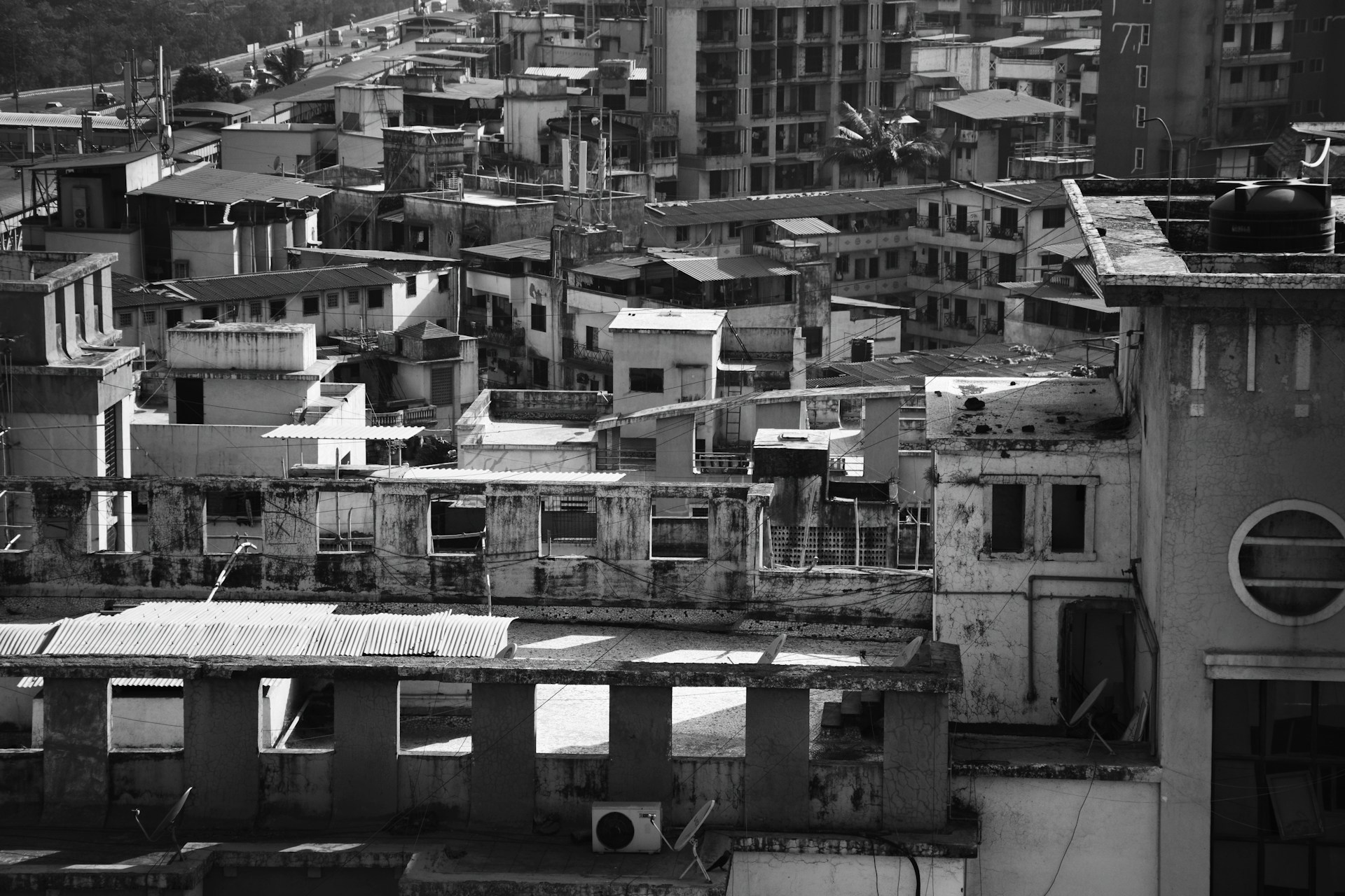 a black and white photo of a city