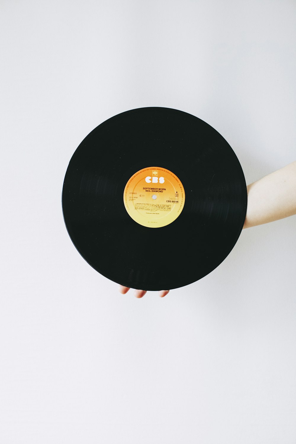 a person holding a record in their hand