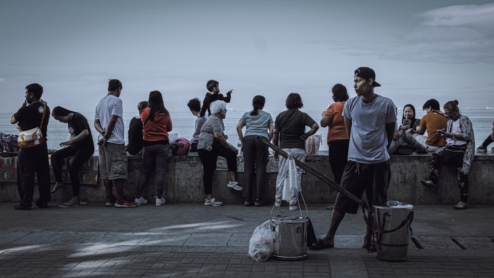 a group of people standing next to each other