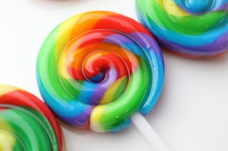 a close up of a lollipop on a stick