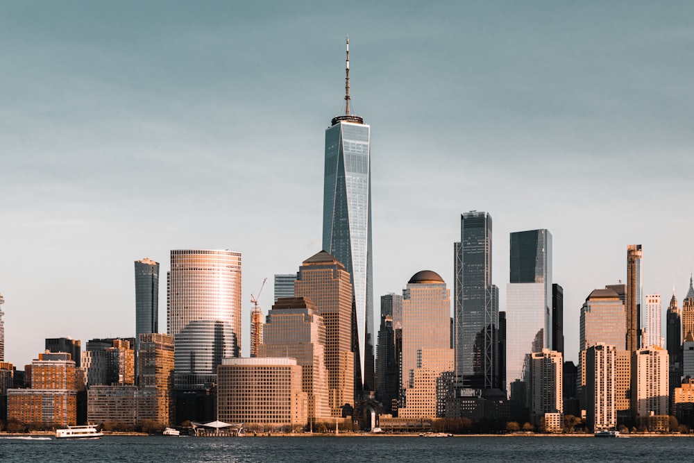 a view of a city skyline from a body of water