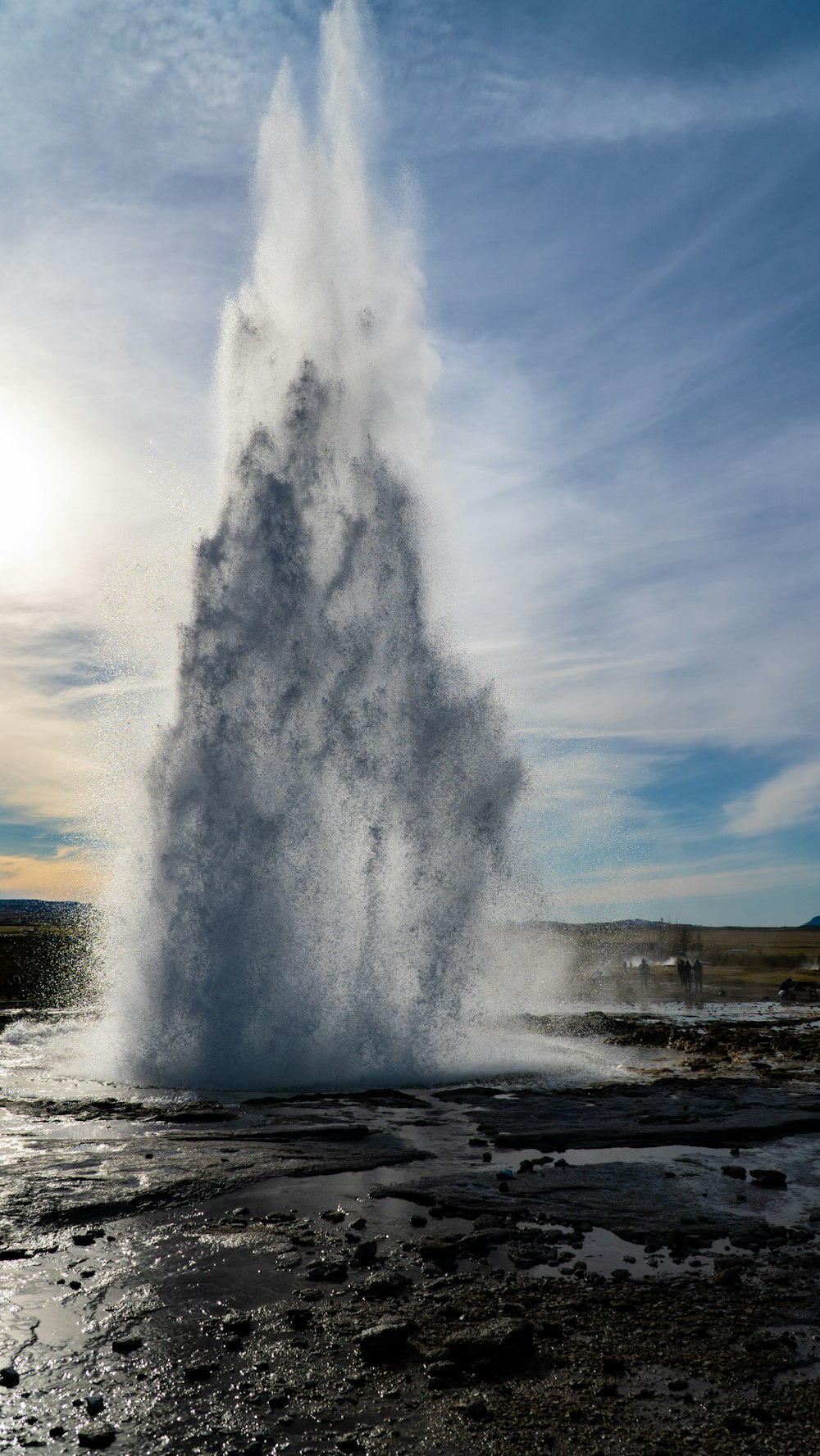 a large geyser spewing water into the air