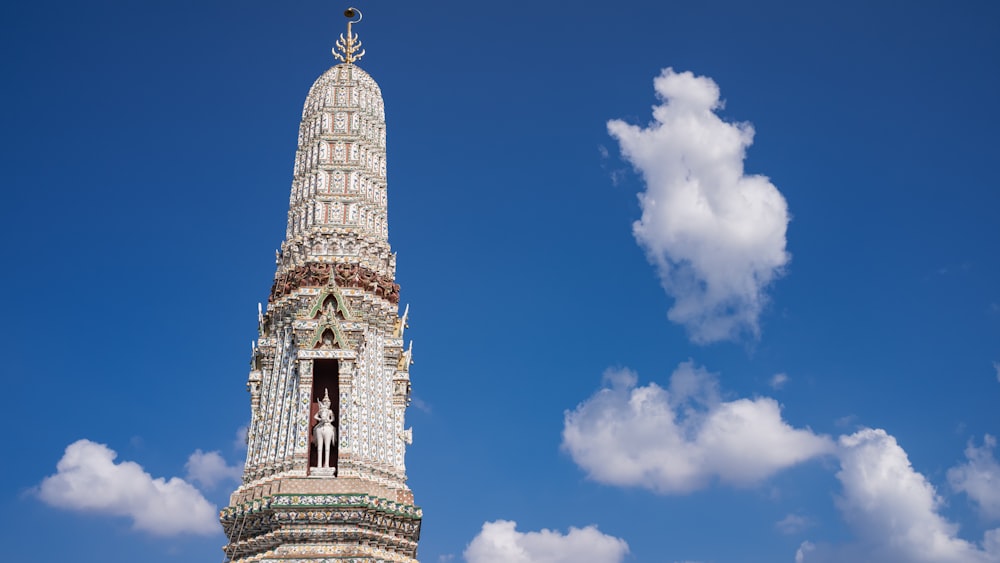 a tall tower with a clock on the top