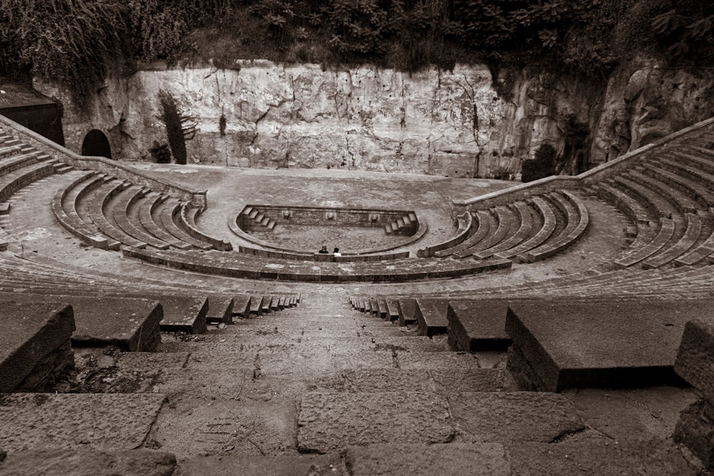 a black and white photo of an old theater