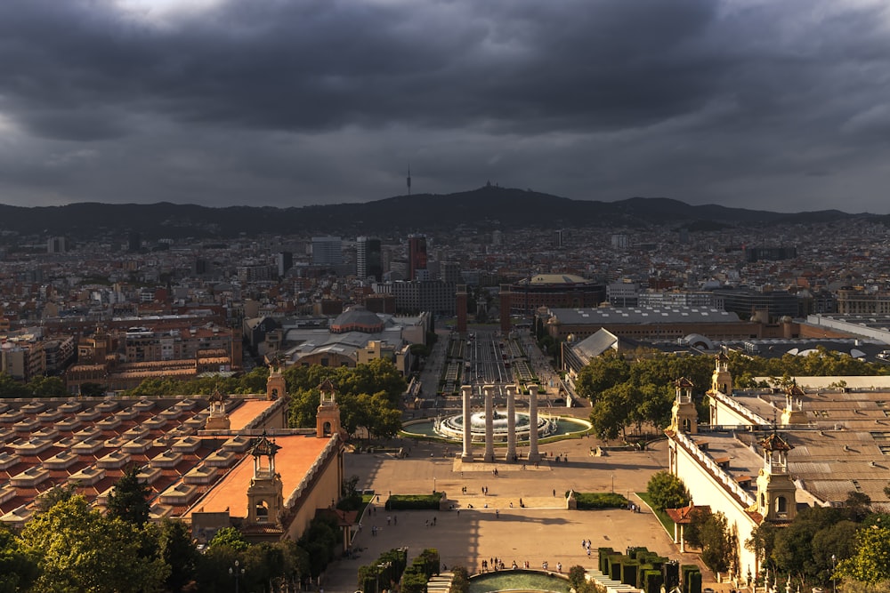 a view of a city from the top of a hill