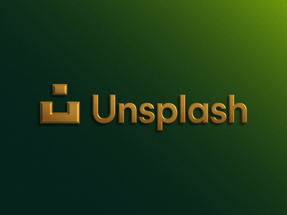 a green background with the word unsplash on it
