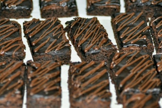 Capturing these homemade chocolate bars drizzled with melted chocolate. 