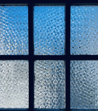 a window that has a bunch of glass on it