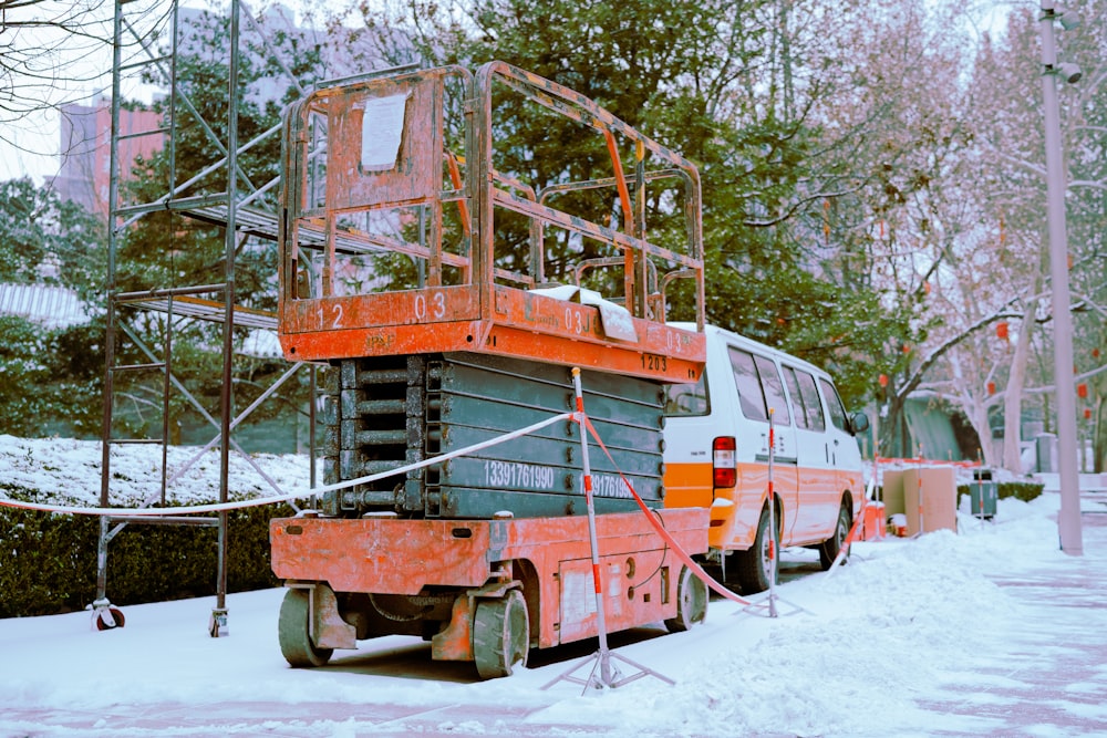 a bus that is sitting in the snow