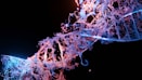 a close up of a blue and purple structure