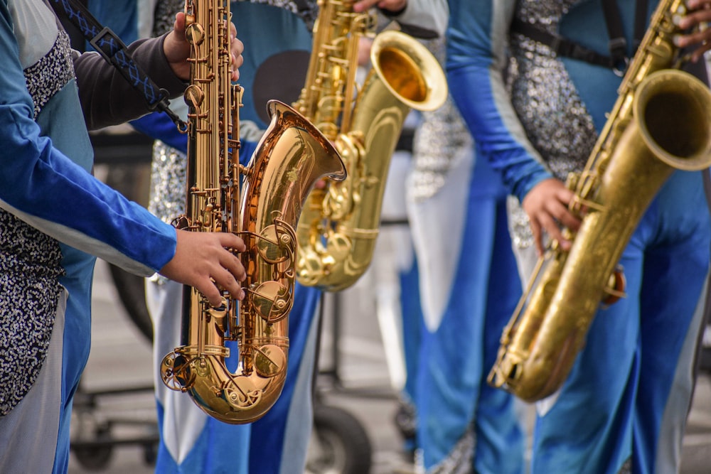 a group of young men playing musical instruments