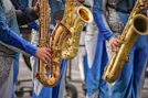 a group of young men playing musical instruments