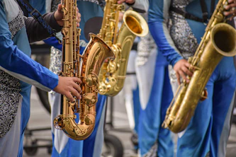 a group of young men playing musical instruments