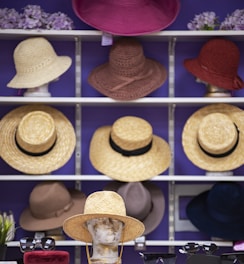 Display of Summer Beach Hats
