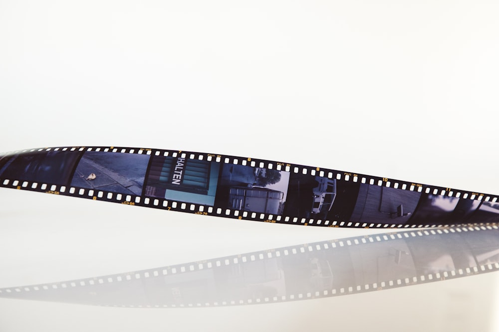 a film strip sitting on top of a table