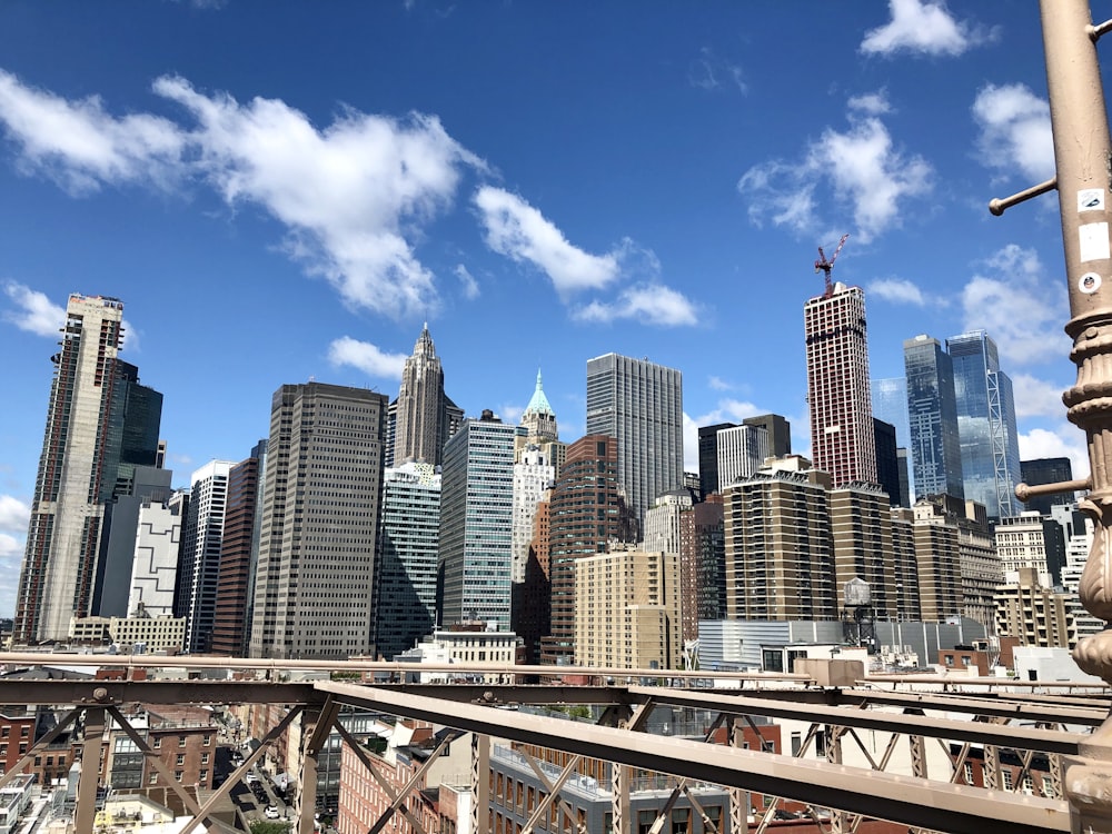 a view of a city from a bridge