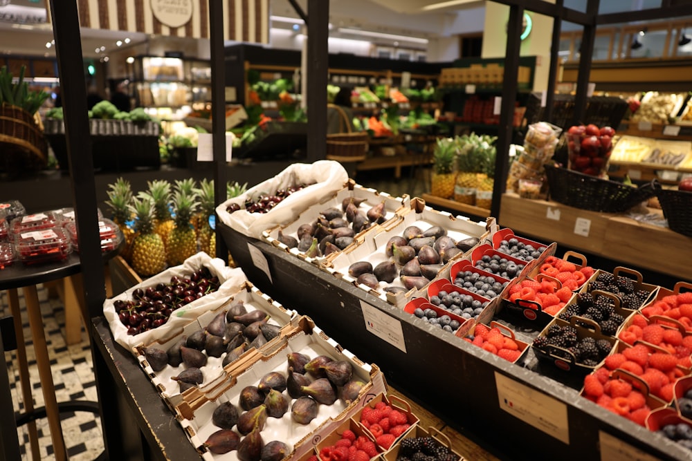 a store filled with lots of fruits and vegetables