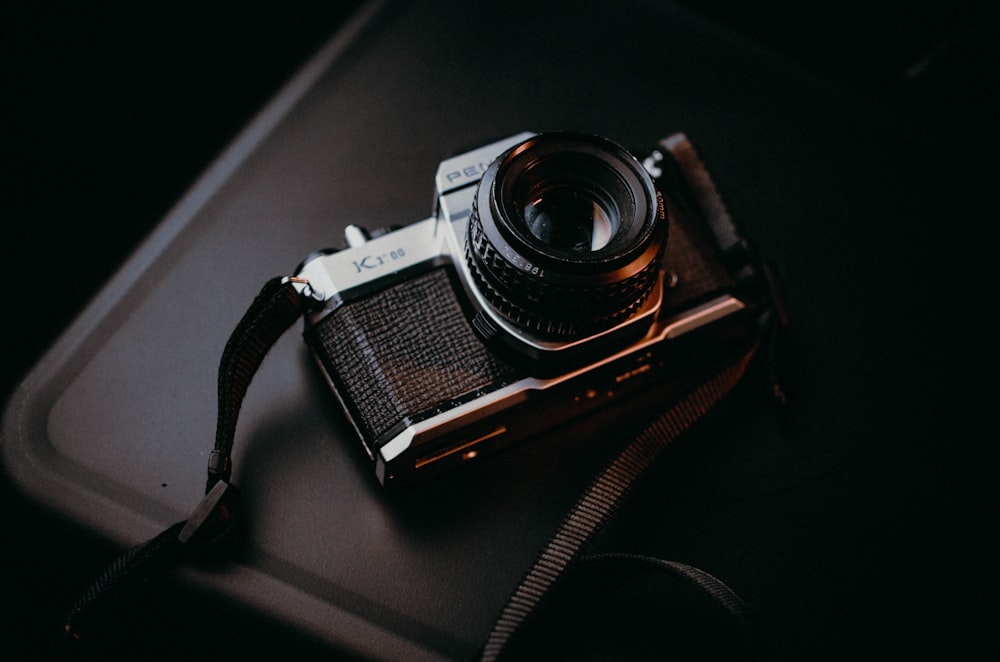 a camera sitting on top of a table