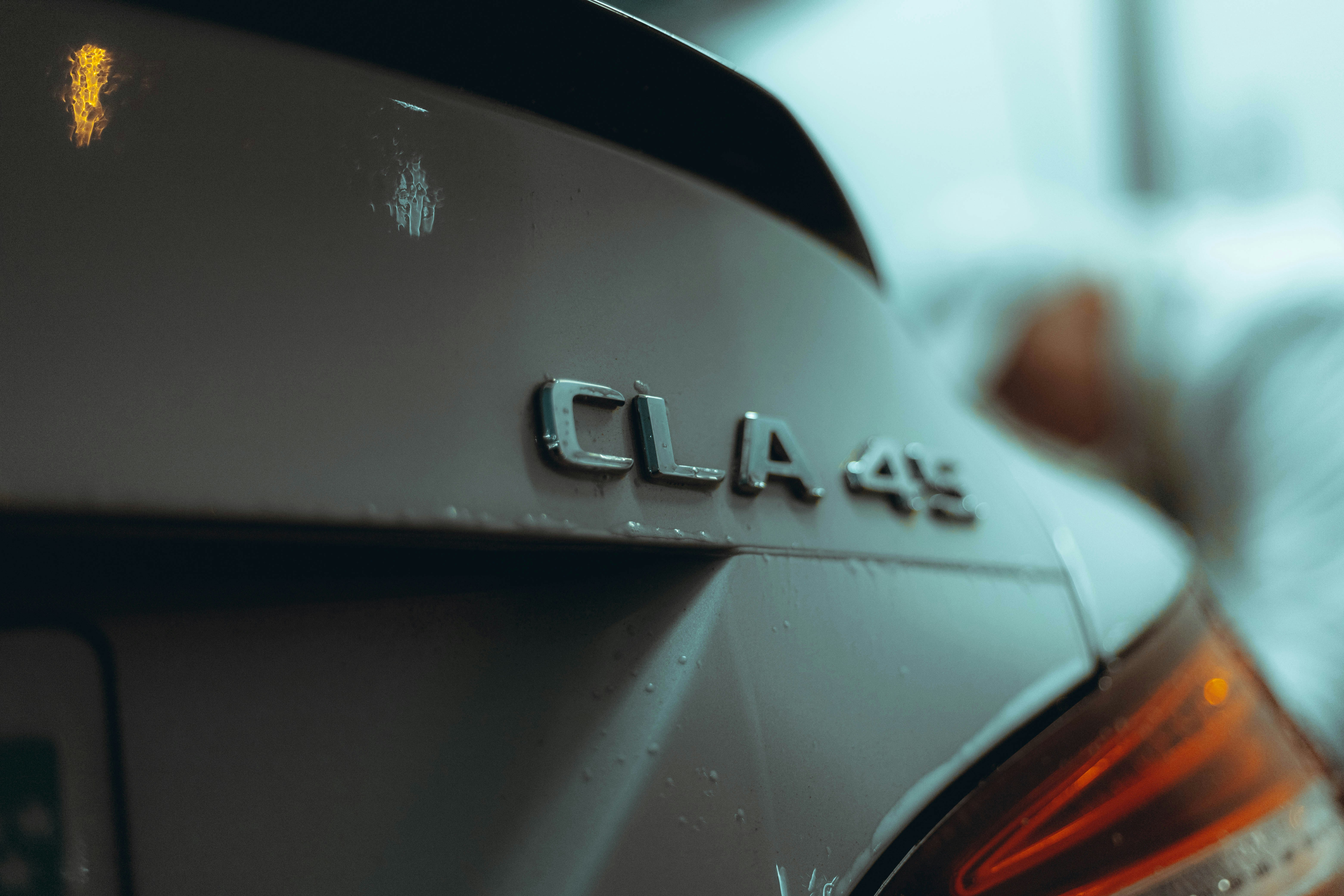 a close up of a car with a blurry background