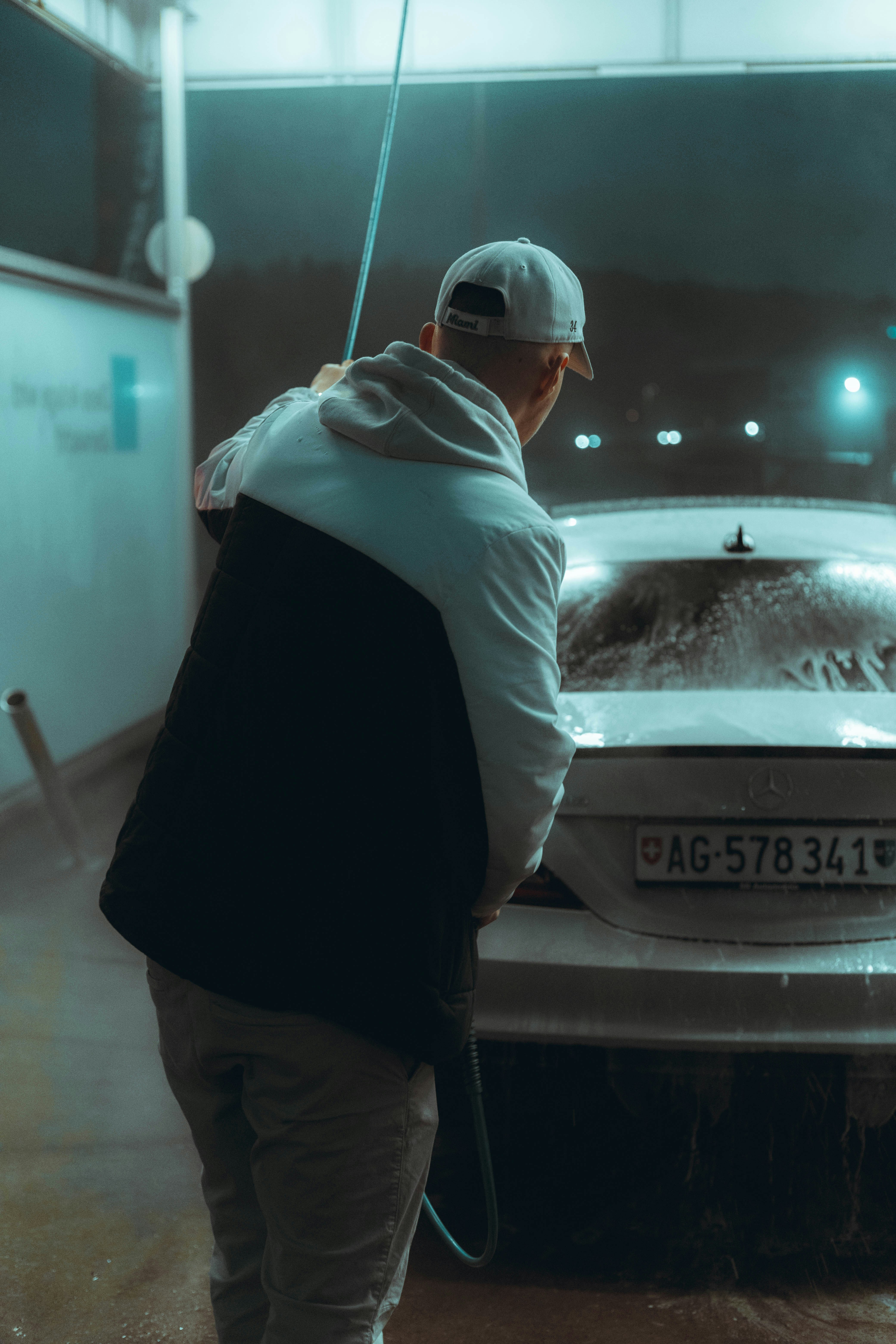 busy person car wash