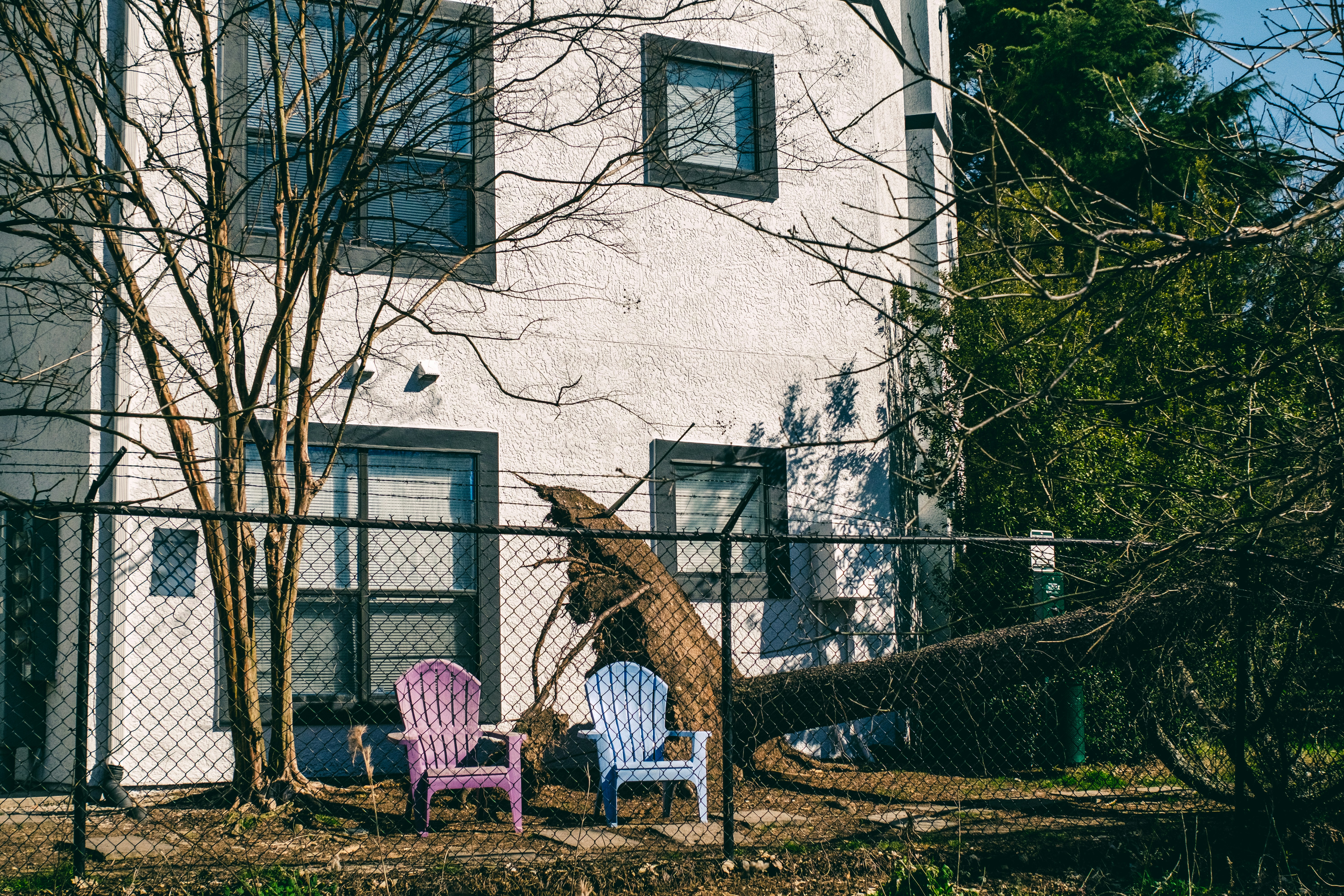 a person standing in front of a fence