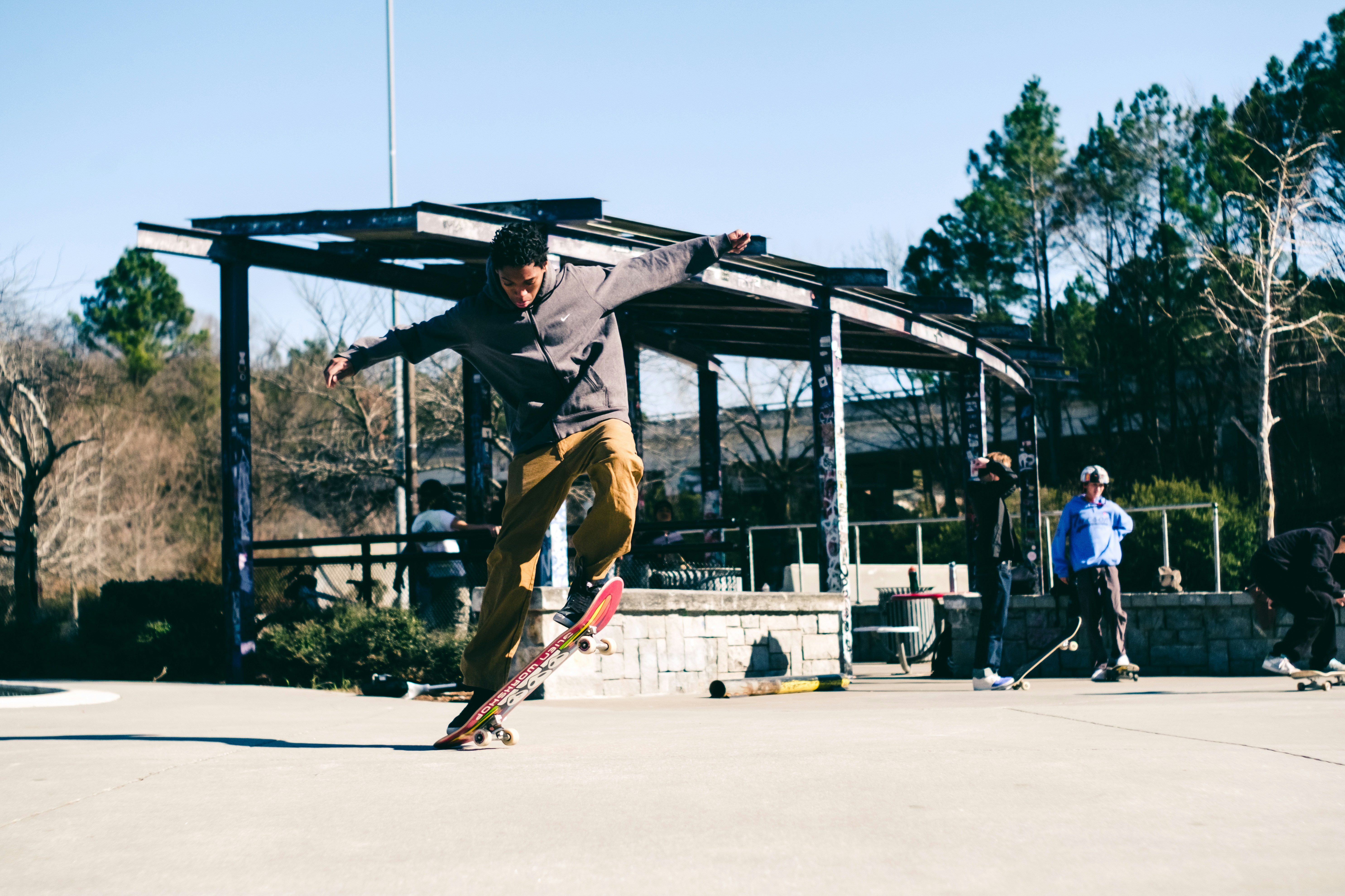a man riding a skateboard down the side of a ramp