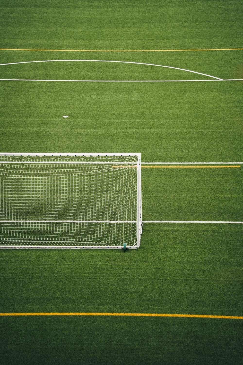 a close up of a football field