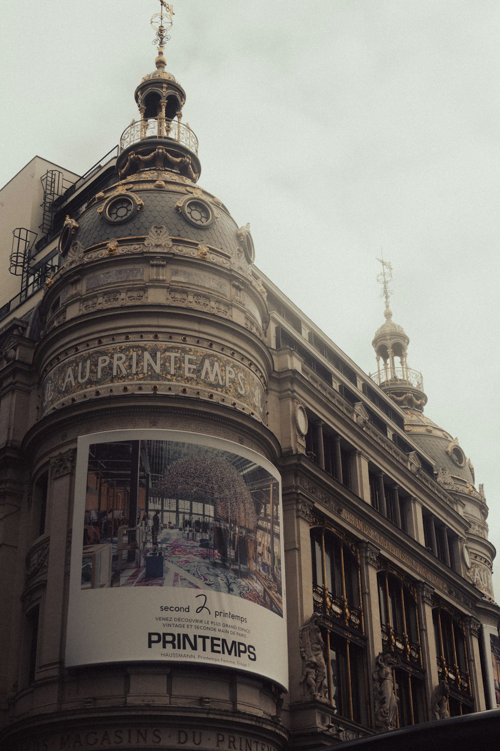 a building with a large advertisement on the side of it