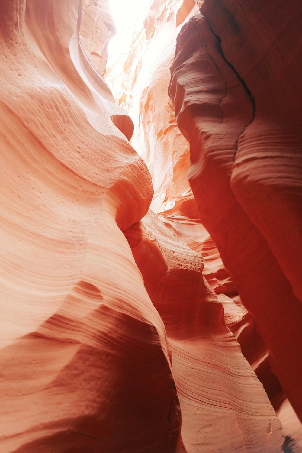 a narrow slot in the side of a mountain