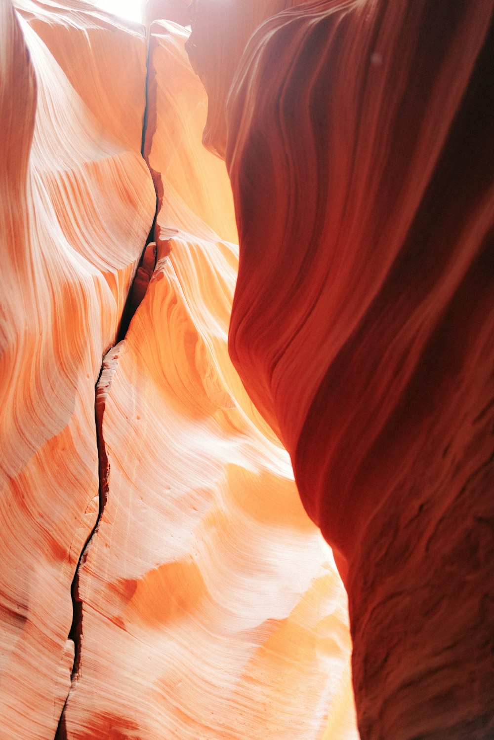 a narrow slot in the side of a canyon