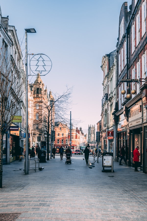 Leeds street view with civic buildings