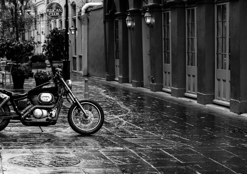 a black and white photo of a motorcycle