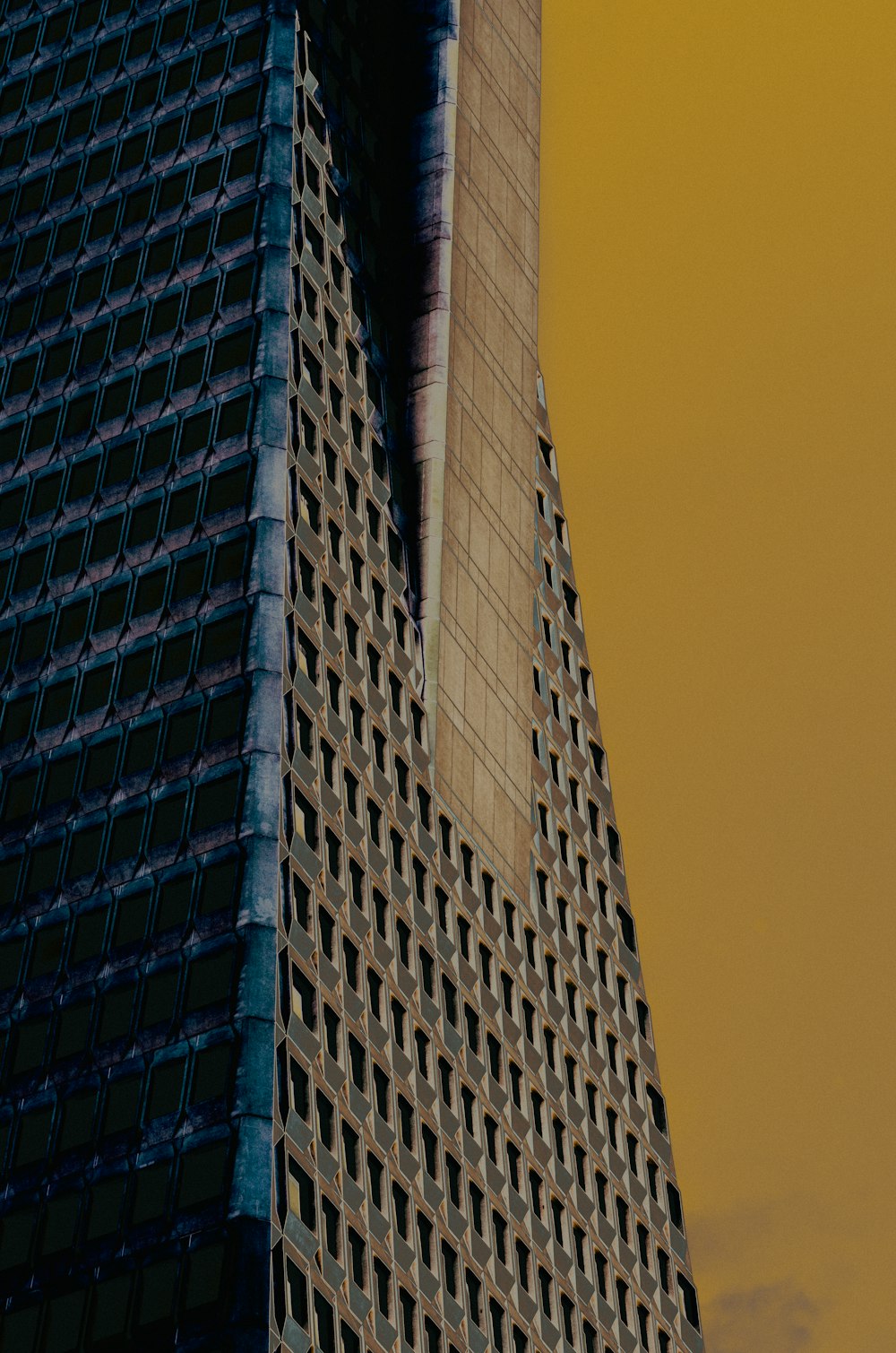 a bird is perched on the side of a building