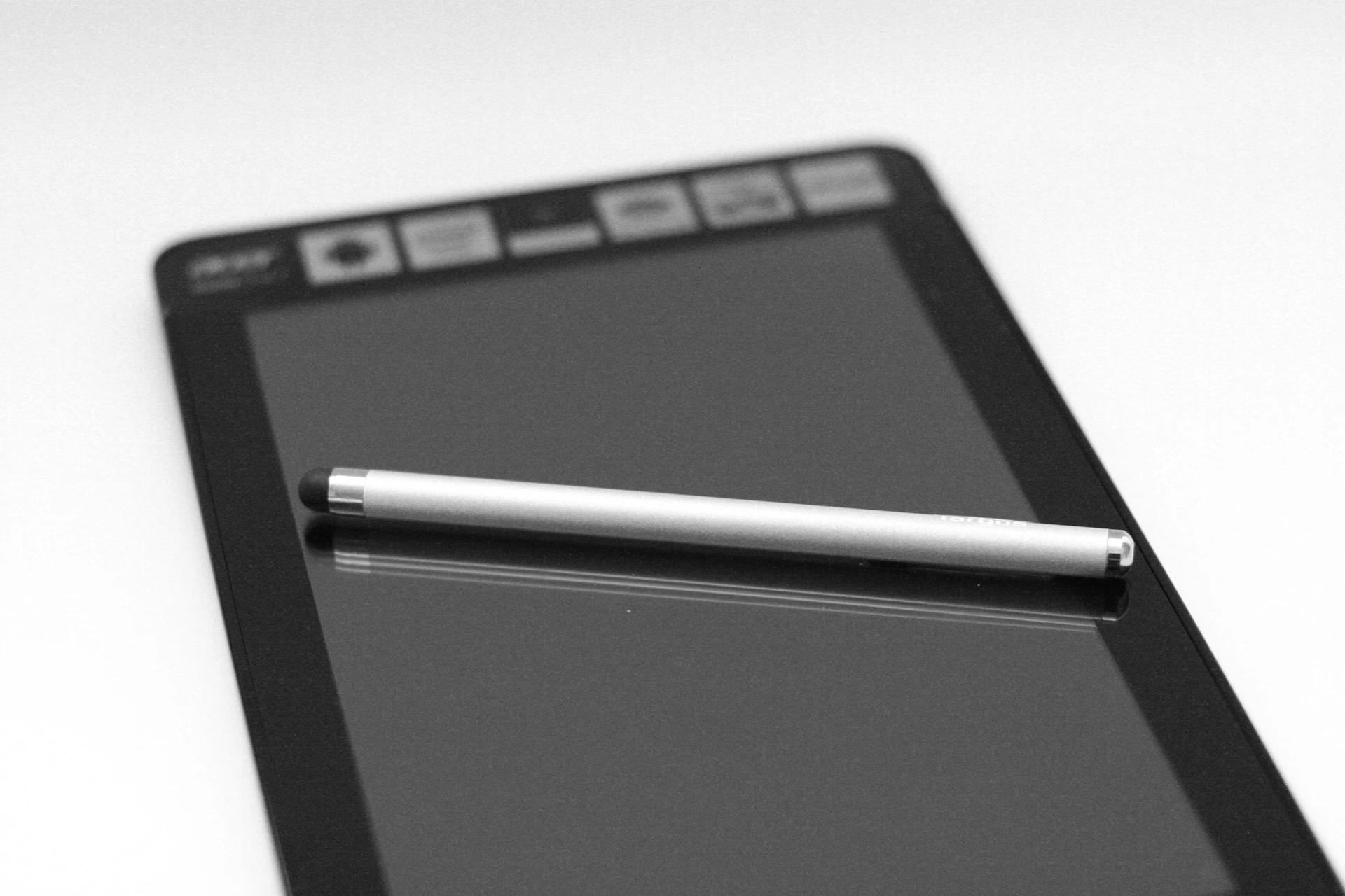 An elegant portfolio layout on a tablet screen, highlighting clean lines and bold typography against a white background.