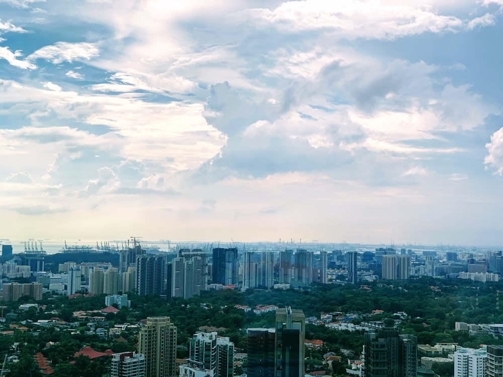 a view of a city from a tall building