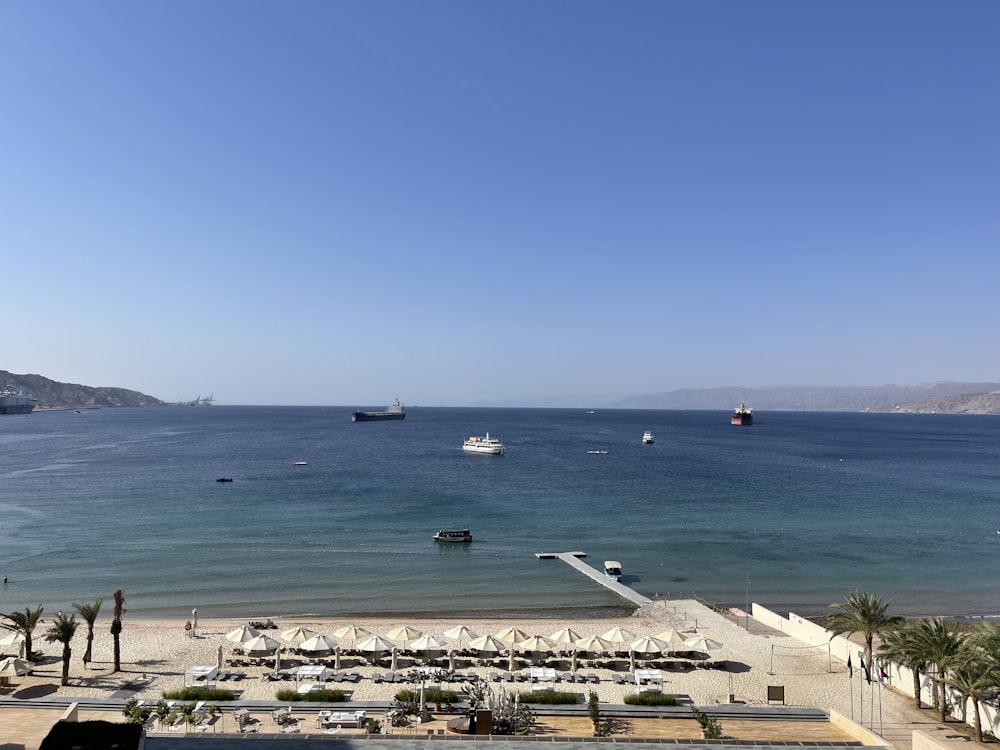 a large body of water with boats in it