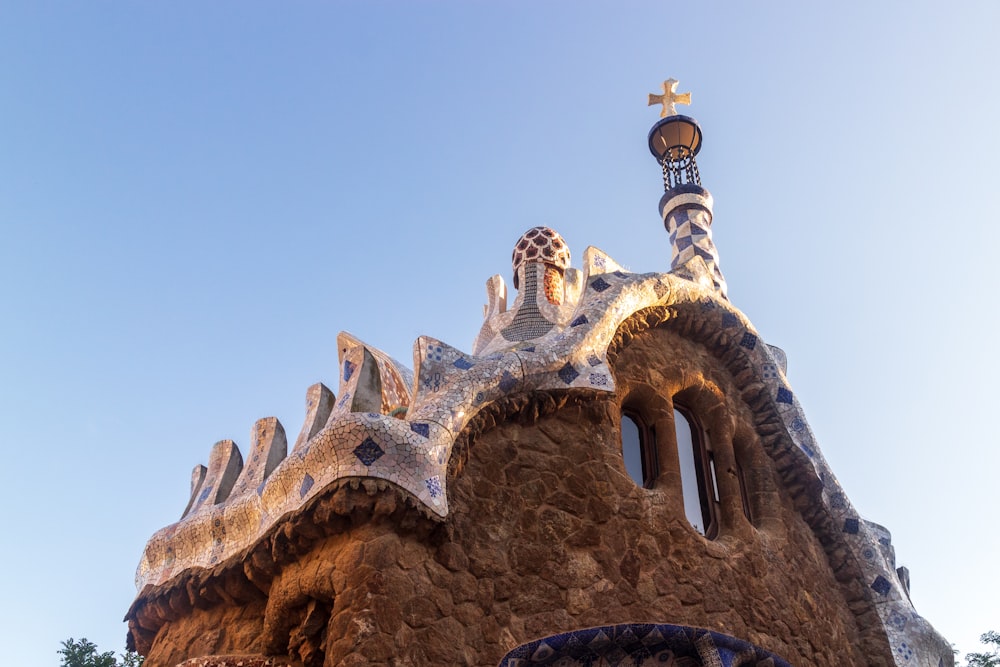 a building with a cross on top of it