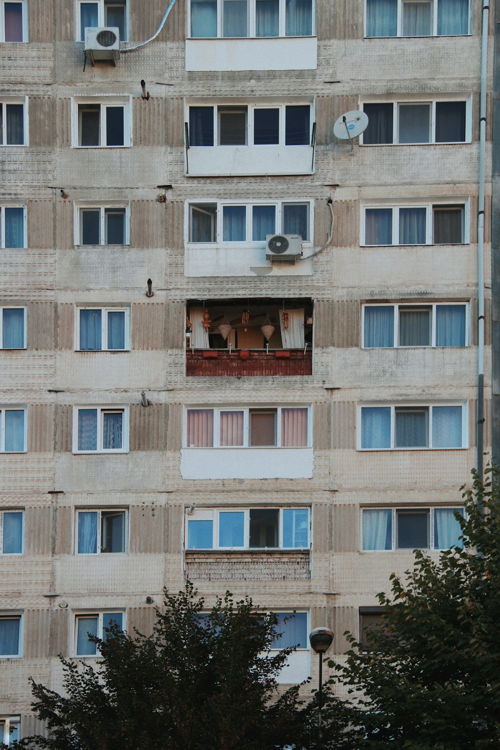 a very tall building with lots of windows