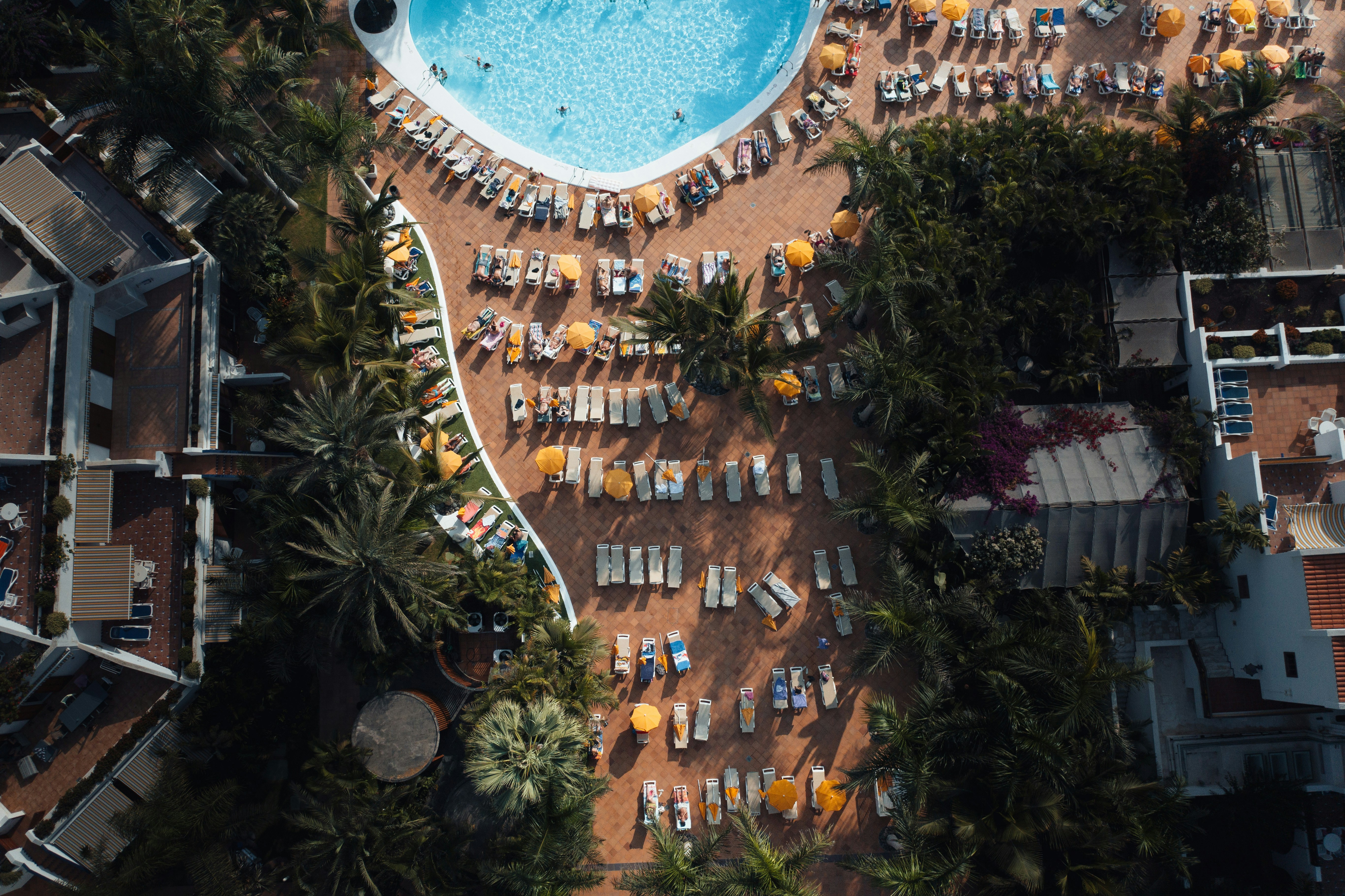 Holiday resort in Tenerife, beach of Los Cristianos.