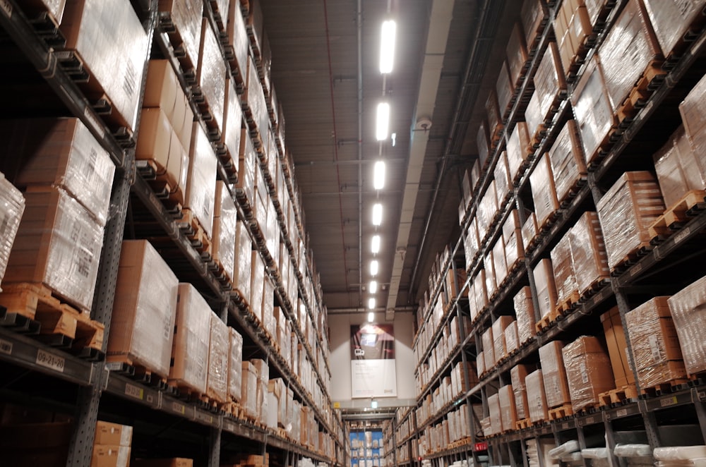 a large warehouse filled with lots of boxes