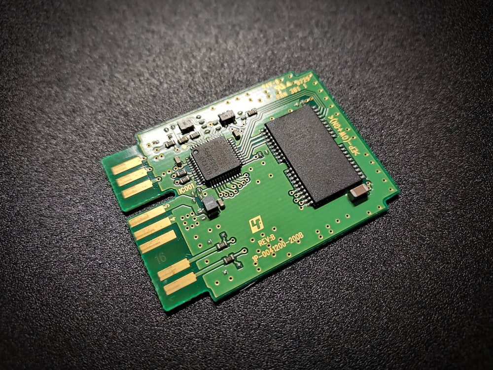 a close up of a micro board on a table