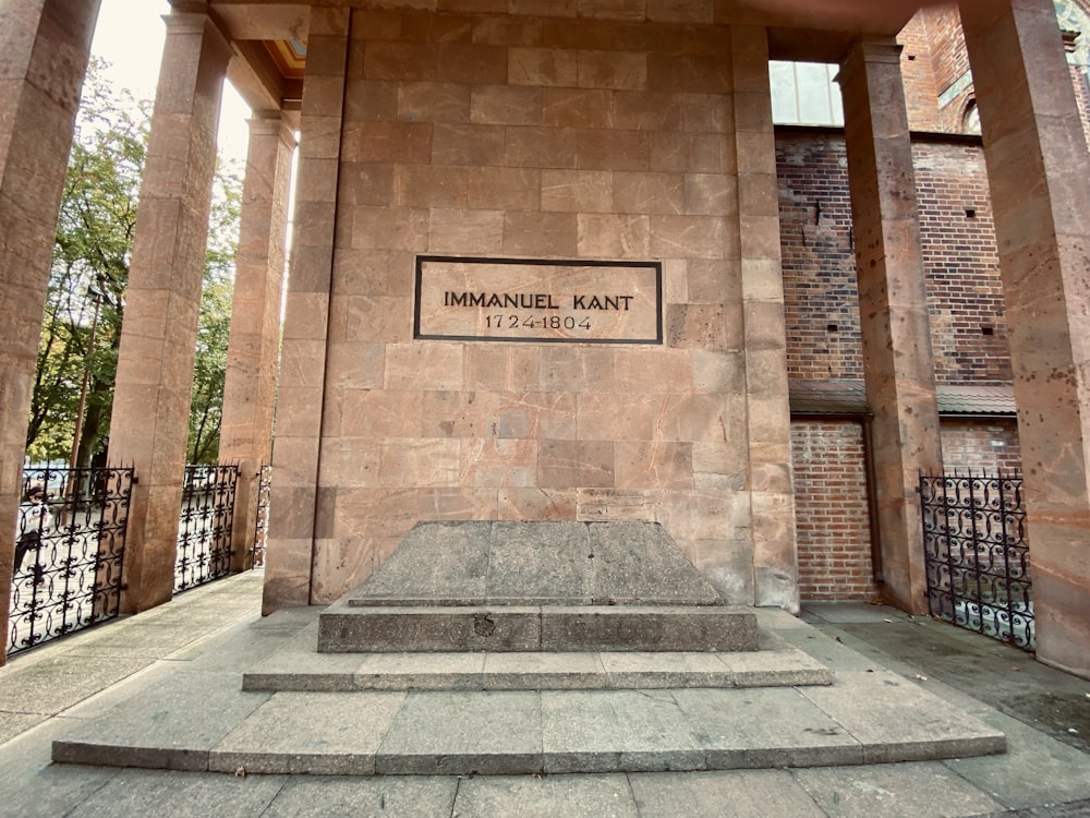 a stone monument with a plaque on it