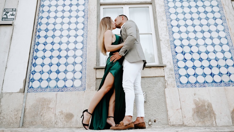 Stylish couple side-by-side