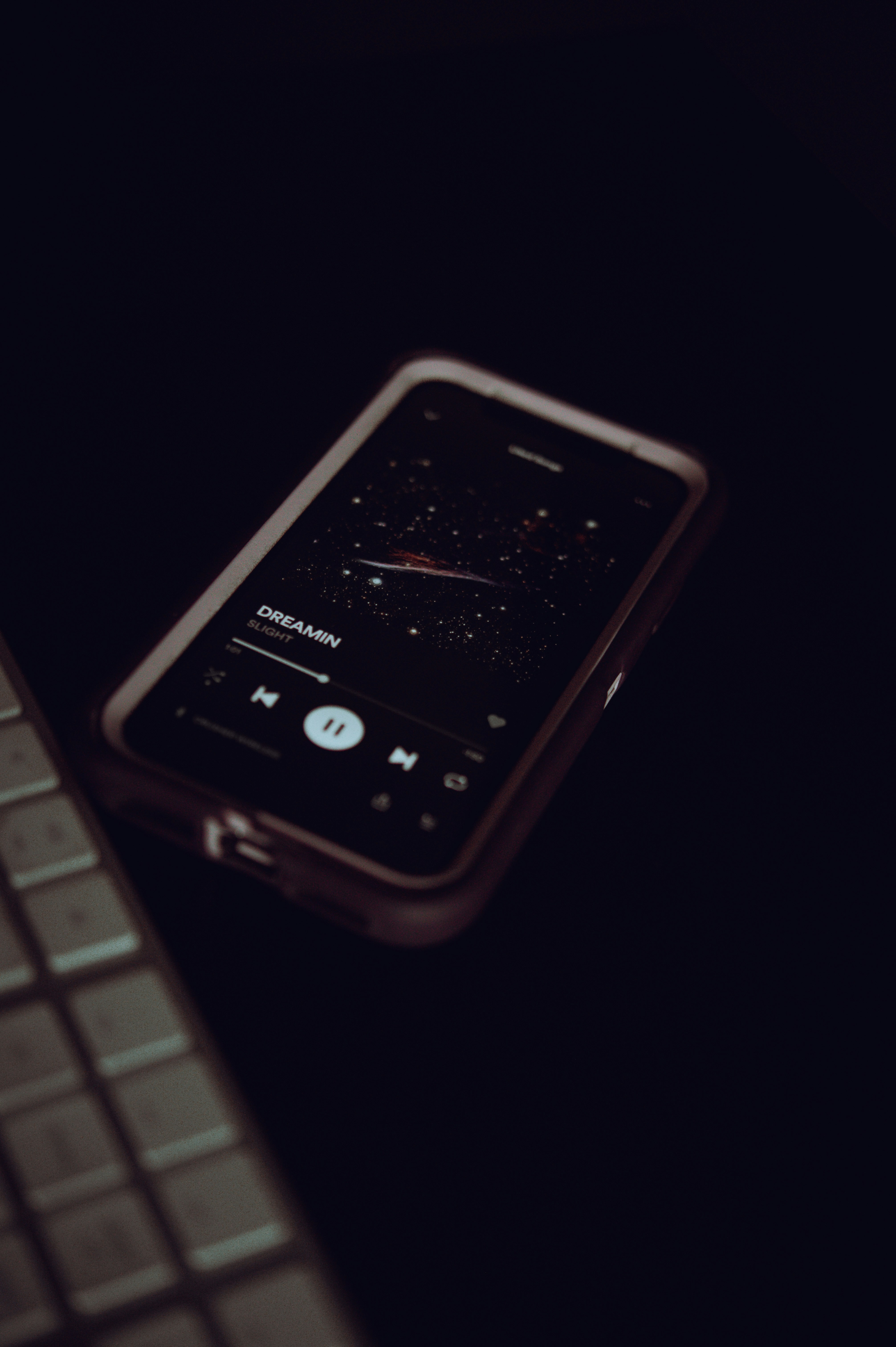 Smartphone displaying a guitar tuning app